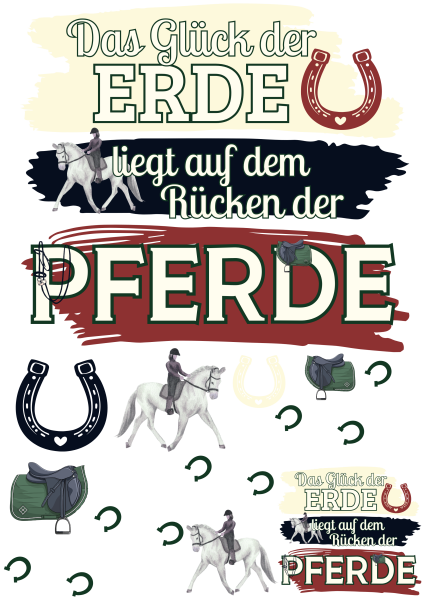 Bügelbild Das Glück der Erde - Pferde -